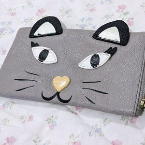 Betsey Johnson Cat Face Glasses/Cell Phone Purse, Lined, Gently Used